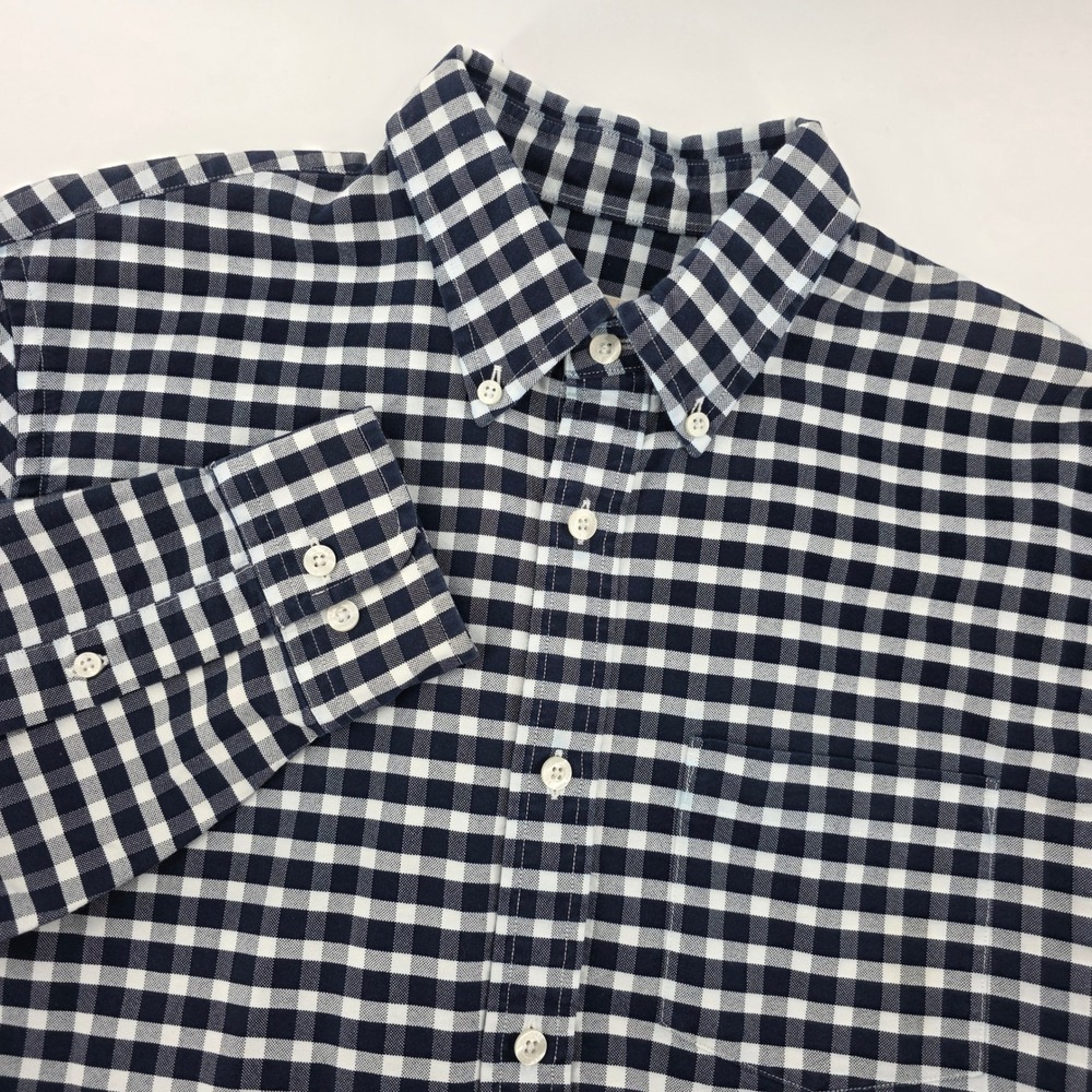 Brooks Brothers Black Check Button Down Long Sleeve Shirt M Office - Picture 1 of 7